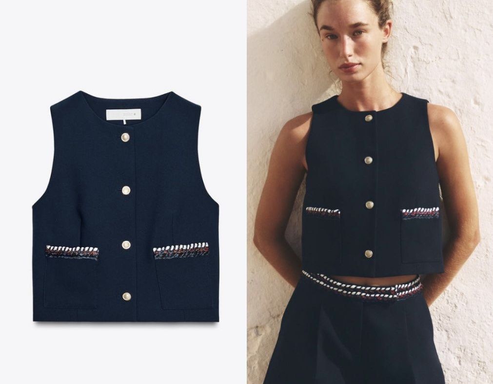 Zara BNWT buttondown navy blue top (Category: Sleeveless) located in Mataasnakahoy. Submitted by chicforless.ph (Listing ID 1433617028, Image 1). Description: .