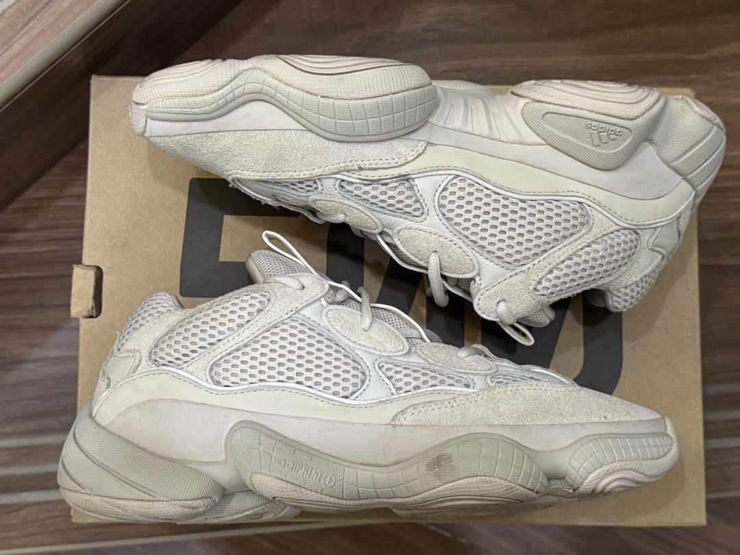 Adidas YEEZY 500 'Bone White' - sz 9 UK (Category: Sneakers) located in Quezon City. Submitted by kingofatlantis (Listing ID 1433962108, Image 3). Description: Authentic and 101% Original. Bought from Adidas website raffle. Can provide email receipt with date of purchase. Adidas YEEZY 500 ‘Bone White’ (blush/blush colorway) - size 9 UK mens. These are used but not abused. Need a little bit of cleaning on the soles but everything else is clean. No