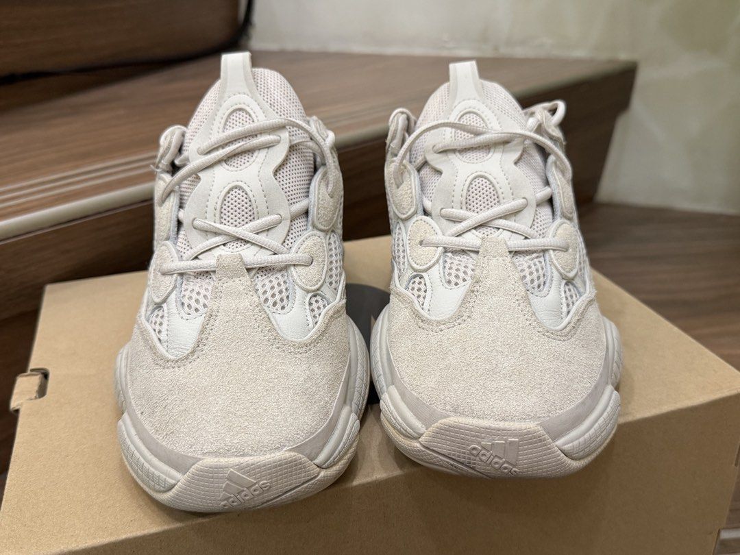 Adidas YEEZY 500 'Bone White' - sz 9 UK (Category: Sneakers) located in Quezon City. Submitted by kingofatlantis (Listing ID 1433962108, Image 2). Description: Authentic and 101% Original. Bought from Adidas website raffle. Can provide email receipt with date of purchase. Adidas YEEZY 500 ‘Bone White’ (blush/blush colorway) - size 9 UK mens. These are used but not abused. Need a little bit of cleaning on the soles but everything else is clean. No