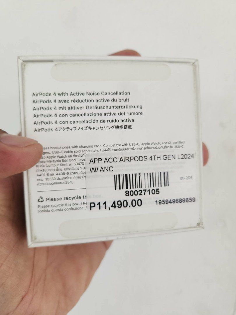 Apple AirPods 4th Gen with Active Noise Cancellation (Category: Earphones) located in Pasig City. Submitted by ijamgadgets (Listing ID 1433879730, Image 1). Description: Apple Airpods 4 ANC No issue check all u want 📌we do cod in metro manila and near provinces just add sf only 📌can visit in my store at greenhills shopping center 📌we do LBC transaction 📌we accept credit card in store 📌for fast transaction make acall 09291593032/09297180543 .