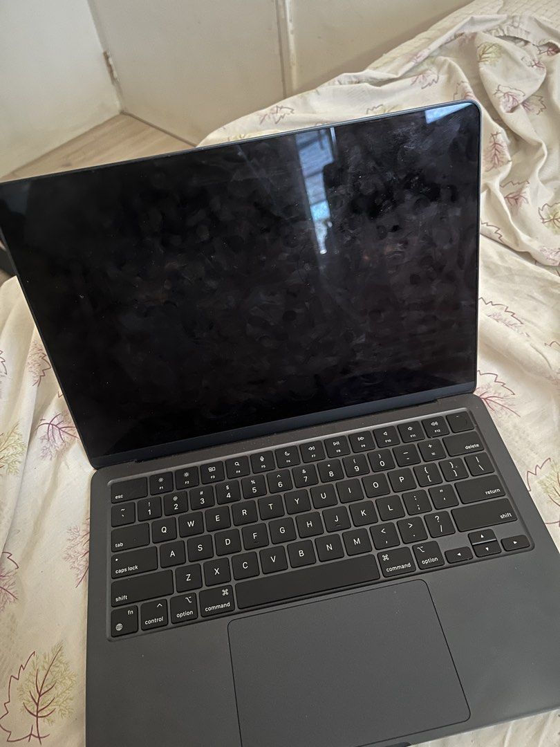 Apple Macbook Air m2 2022 (Category: Laptops & Notebooks) located in Bacoor. Submitted by chimkenuggets07 (Listing ID 1433804546, Image 2). Description: Apple Macbook Air m2 laptop Dark blue 2022 8gb ram With box and charger Rarely used Free laptop sleeve.