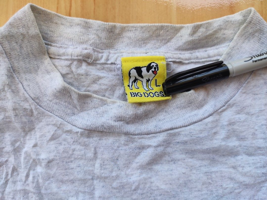 Big Dogs Graphic Tee - Large (Category: Tshirts & Polo Shirts ) located in Manila. Submitted by janablanks77380 (Listing ID 1433817462, Image 3). Description: - Vintage Big Dogs t-shirt - Size: Large 22 x 28 - Features: - Single Stitch - Front: Dog graphic - Back: Dog with tree graphic and "MAKE A DOG HAPPY. SAVE A TREE." text - Made in 1992 - Needs wash - Very Good condition - 750 Freeshipping - Thank you.