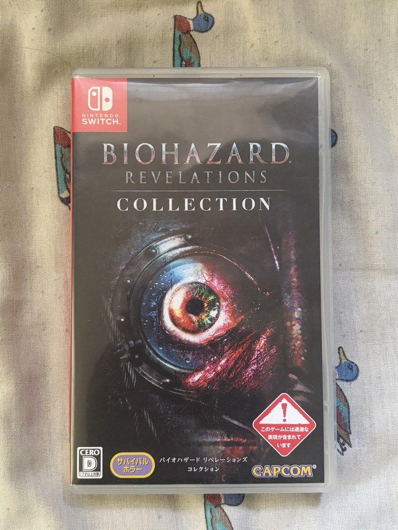 Biohazard Revelations Collection - Nintendo Switch cartridge (Category: Nintendo) located in Muntinlupa City. Submitted by mightybaguetti (Listing ID 1433843390, Image 1). Description: Biohazard Revelations Collection for Nintendo Switch. This game is rated CERO D, indicating it contains content suitable for ages 17 and up. The game features survival horror elements. Published by CAPCOM. .