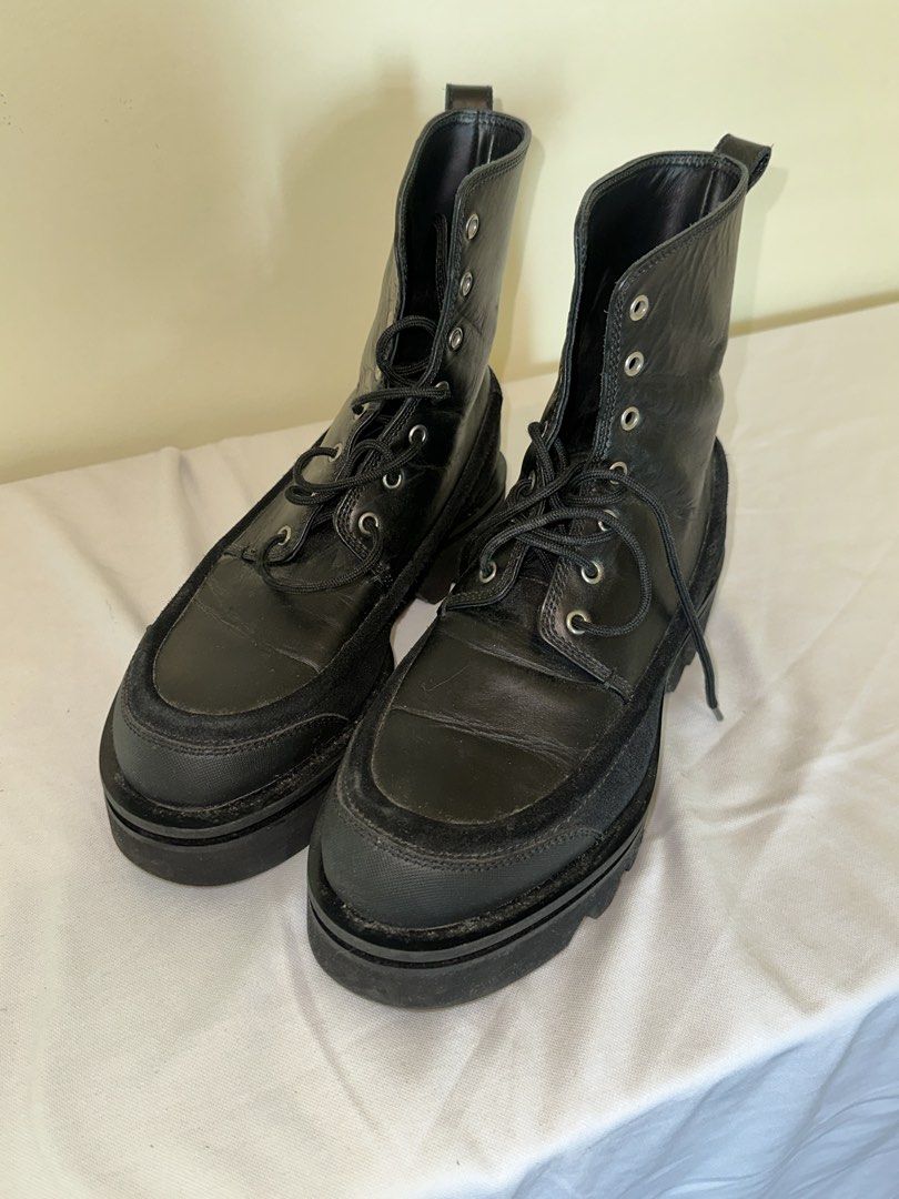 Black Leather Boots with Vibram Soles (Category: Boots) located in Taguig. Submitted by fashionhealthpack (Listing ID 1433806234, Image 1). Description: Sacha Garel defunct brand Bought from his studio in Paris Now Sacha Garel is a multifaceted creative professional primarily recognized for his leadership in the luxury fragrance industry and his namesake high-end footwear brand. Since September 2023, he has served as the Vice President of Global 