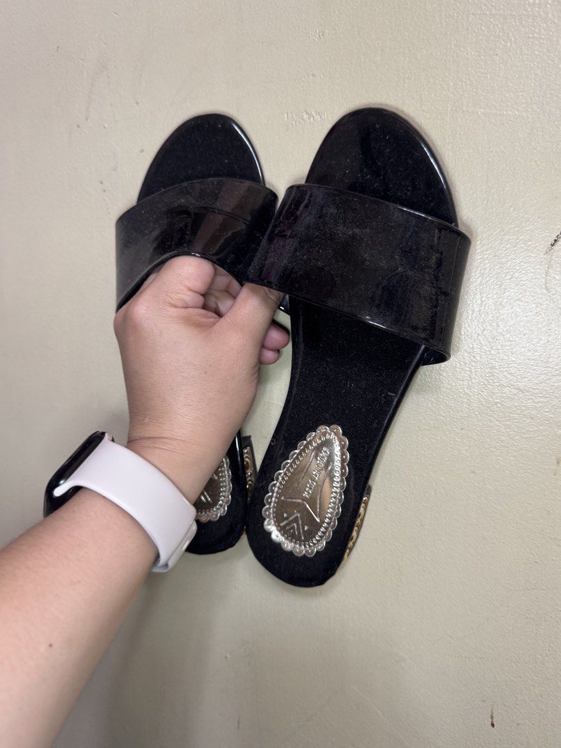 Black Sandals with Gold Accents and Boots (Category: Flats & Sandals) located in Cainta. Submitted by rn.archive (Listing ID 1433942021, Image 1). Description: Sold as set.