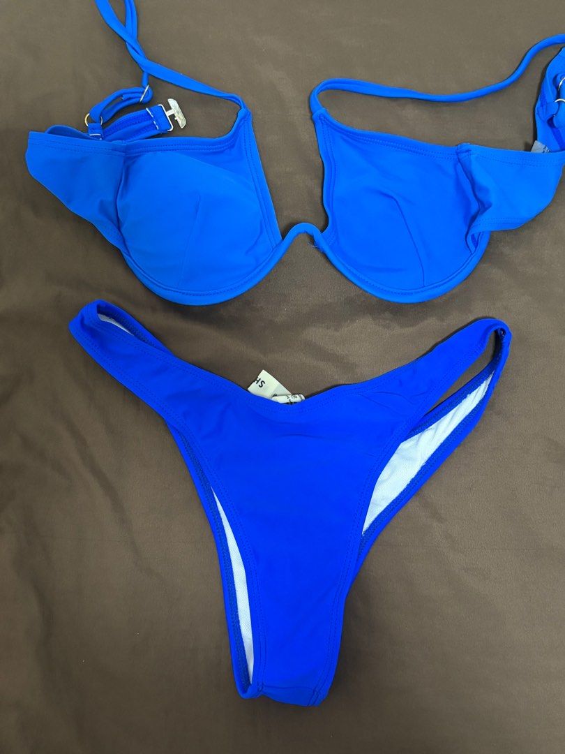 Blue Bikini/ Swimsuit two piece (Category: Bikinis & Swimsuits) located in Antipolo. Submitted by 210user (Listing ID 1433838717, Image 1). Description: READ - used twice - its a two piece but the color of the top is slightly faded than the bottoms probably because the top was more exposed to the sun when i used them - size medium (my bust size is 34C, hips 34in, waist 25-26in) • no return and refund • payment first policy message me for inquirie