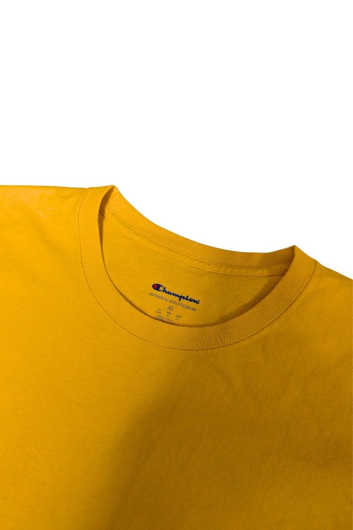 Champion T-shirt Mustard Yellow (Category: Tshirts & Polo Shirts ) located in Caloocan City. Submitted by losfinds (Listing ID 1433834076, Image 2). Description: Champion T-shirt Mustard Yellow Size: XL length: 29 width: 22 500 + sf .