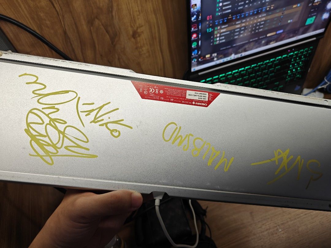 Cherry x Pokemon Pikachu Mechanical Keyboard with team G2 signature