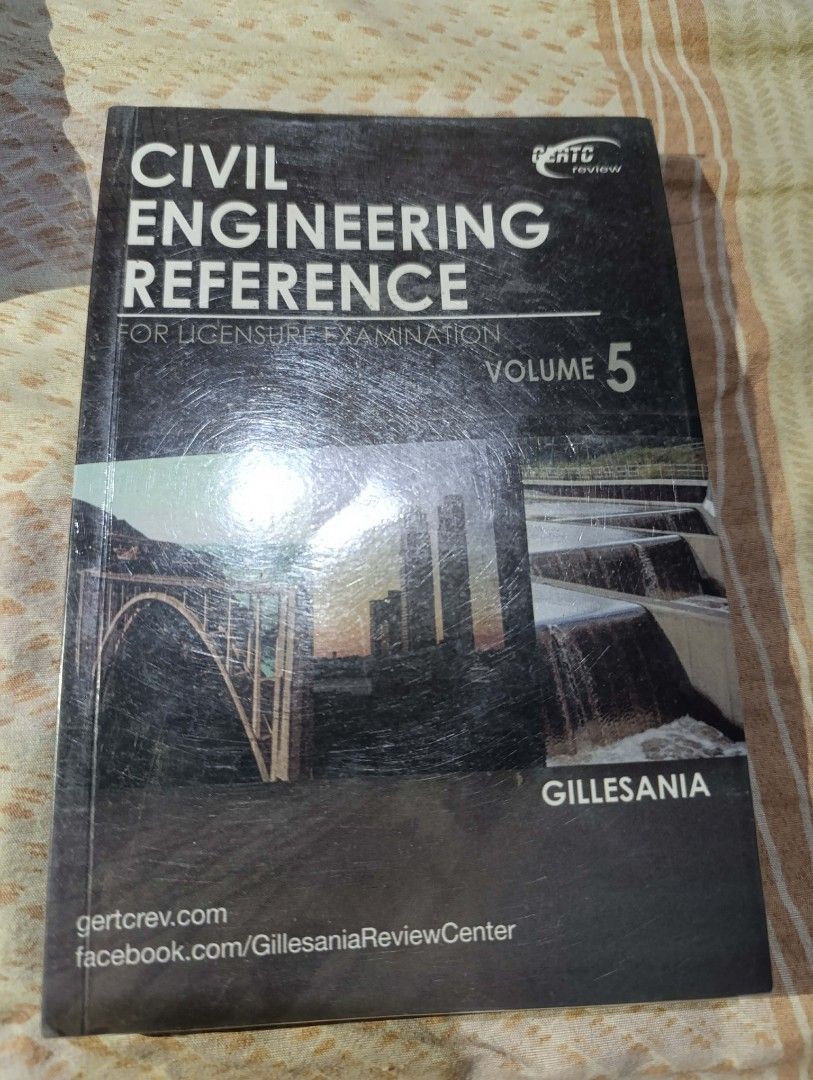 Civil Engineering Reference Volume 5 Gillesania (Category: Textbooks) located in Cavite. Submitted by maryellevicta2694 (Listing ID 1433911555, Image 1). Description: Civil Engineering Reference Volume 5 Good as new Used only for CELE NOV 2025 .