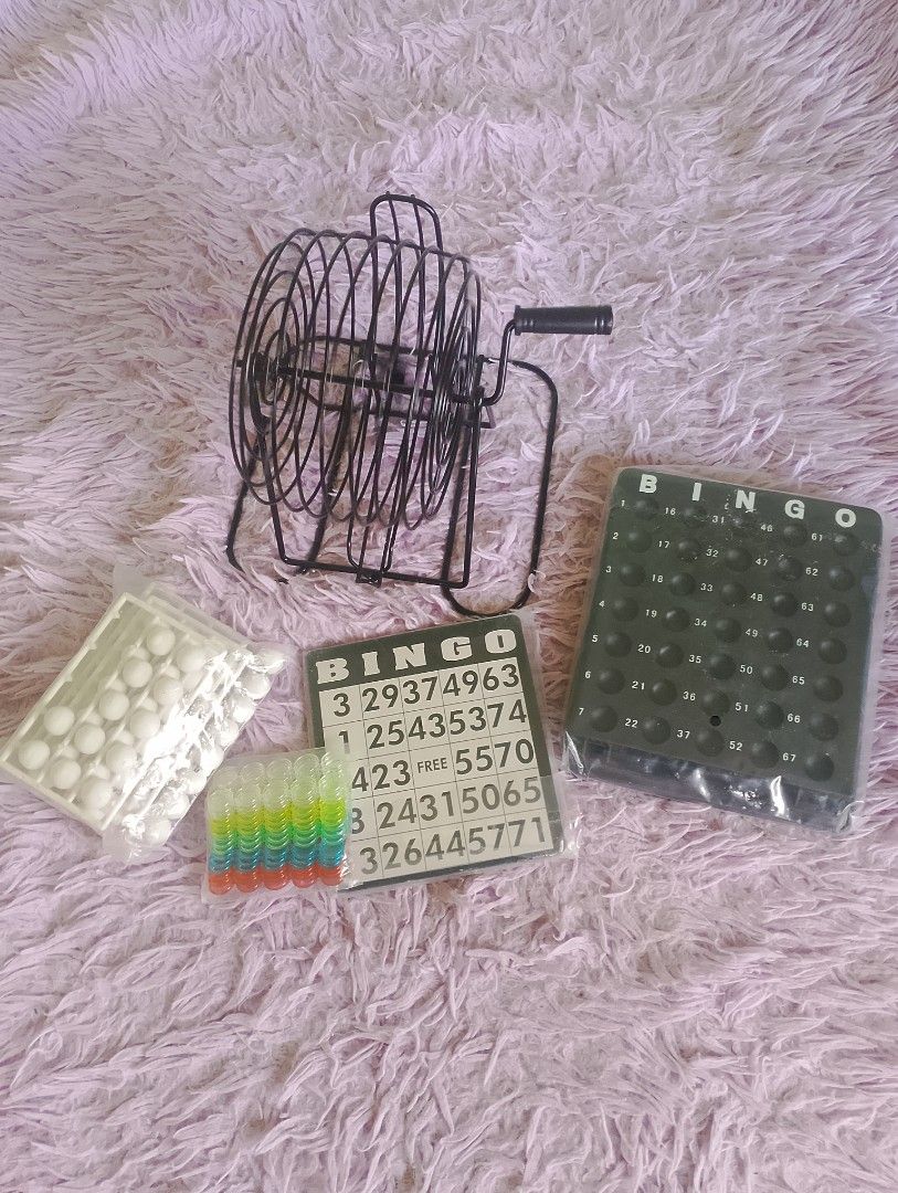 Complete Bingo Set (Category: Board Games & Puzzles) located in Cavite. Submitted by dencile (Listing ID 1433845903, Image 1). Description: - Complete bingo set - Includes wire cage, bingo cards, bingo balls, and markers - Perfect for family and friends - Ready to play immediately - Enjoy hours of fun!.