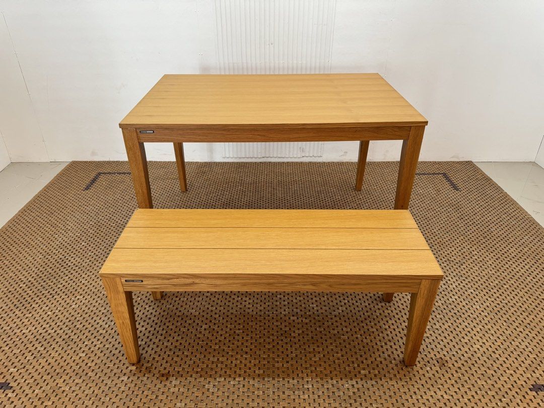 Dining set (Category: Tables & Sets) located in Quezon City. Submitted by matetdevis13 (Listing ID 1433914437, Image 2). Description: Hanssem Interior Brand Table and Bench Set Table: L47 x W31.5 x H29 Bench: L41.5 x W14.5 x H18 In good condition Code JMD34-N119.