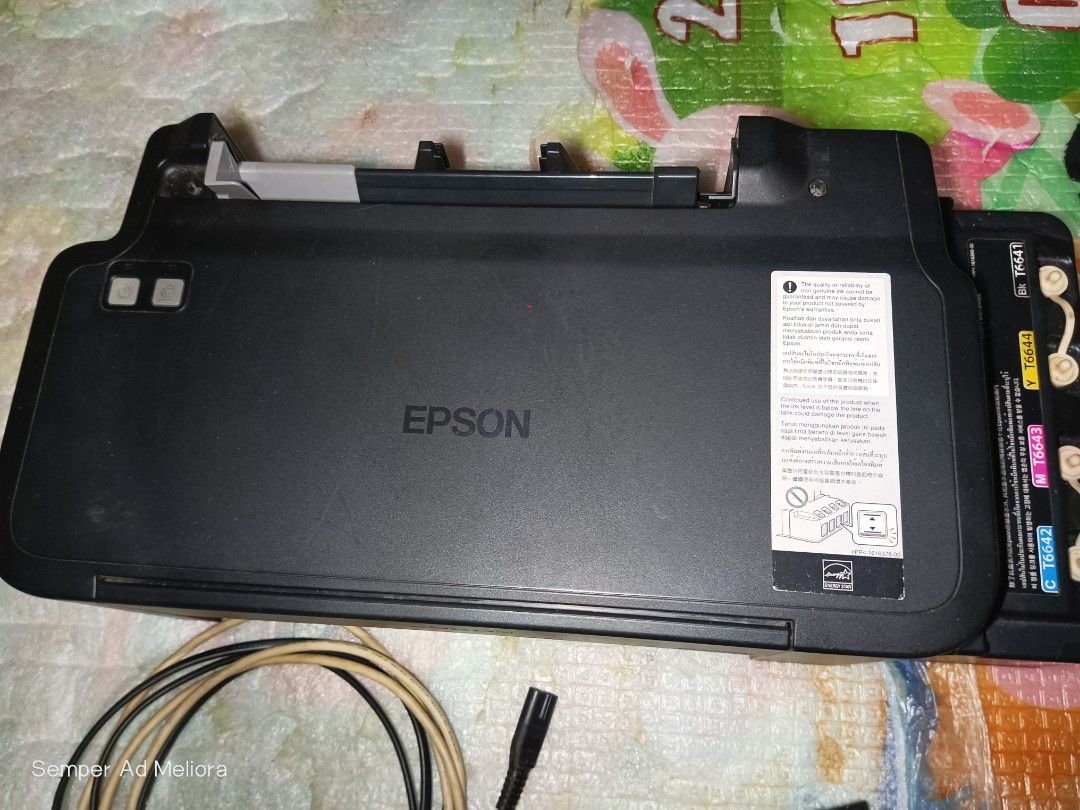 Epson L120 Ink Tank Printer (Category: Printers, Scanners & Copiers) located in Cebu City. Submitted by dura_johncarl (Listing ID 1433969973, Image 3). Description: FOR SALE MY OLD PRINTER •Not been clean •Stacked item •broken Paper Guide Plate •still with ink inside •sometimes power cable won't properly turn on, but the printer itself still functions - Epson L120 ink tank printer - still functions but needs heavy cleaning inside - Includes power