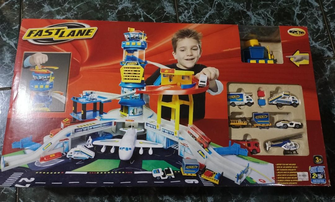 Fast Lane Airport Playset (Category: Kids Toys) located in Manila. Submitted by tabitabz (Listing ID 1433806011, Image 1). Description: - Fast Lane Airport Playset - Includes cars, trucks, and a helicopter - Features an airport control tower - Comes with ramps and play structures - Designed for interactive fun Used only a couple of times, then stored already Price : P 1,000.00 reason for selling : Decluttering PM or text me for faster response Sh