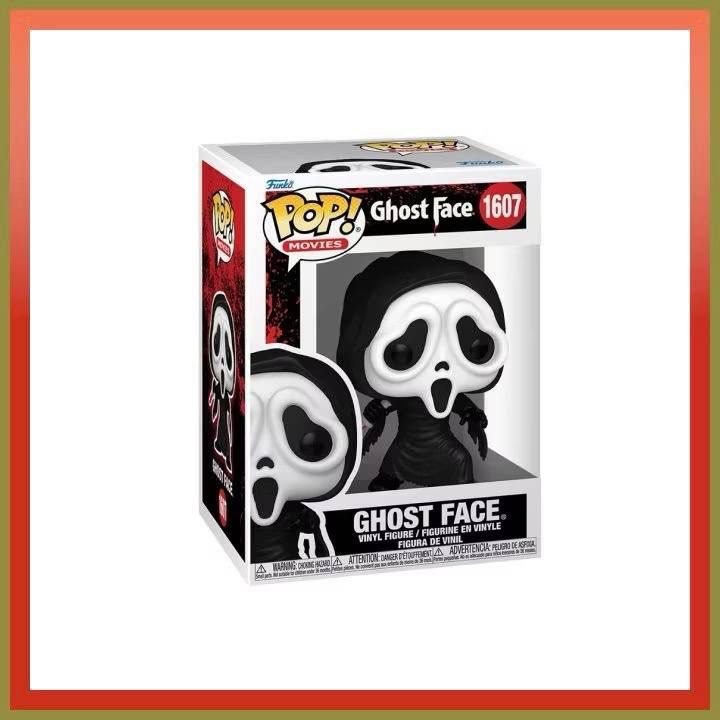 Funko Pop! Movies Ghost Face 1607 (Category: Designer & Blind Box Toys) located in Taguig. Submitted by kenni_cart (Listing ID 1433894211, Image 2). Description: - Funko Pop! Ghost Face figure from the Scream movie series. - Vinyl figure in original packaging. - Movies series #1607. - Features the iconic Ghost Face character. - Box displays the Funko Pop! logo and other figures in the series. - Free protective film.