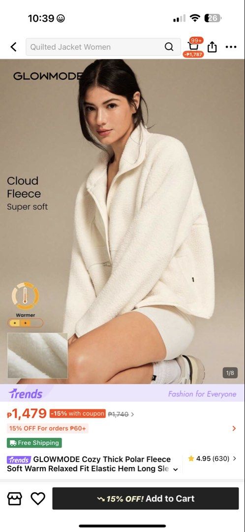 GLOWMODE Cozy Thick Polar Fleece Jacket (Category: Coats, Jackets and Outerwear) located in Manila. Submitted by kaia_studios (Listing ID 1433932419, Image 2). Description: - GLOWMODE Polar Fleece Jacket - Like new, worn once - Bought in Glowmode (Shein) for Php 1600.00 - Creamy white color - Stand collar and button-front closure - Made of thick, super soft polar fleece - Relaxed fit for comfort - Includes chest pocket and side pockets - Perfect 