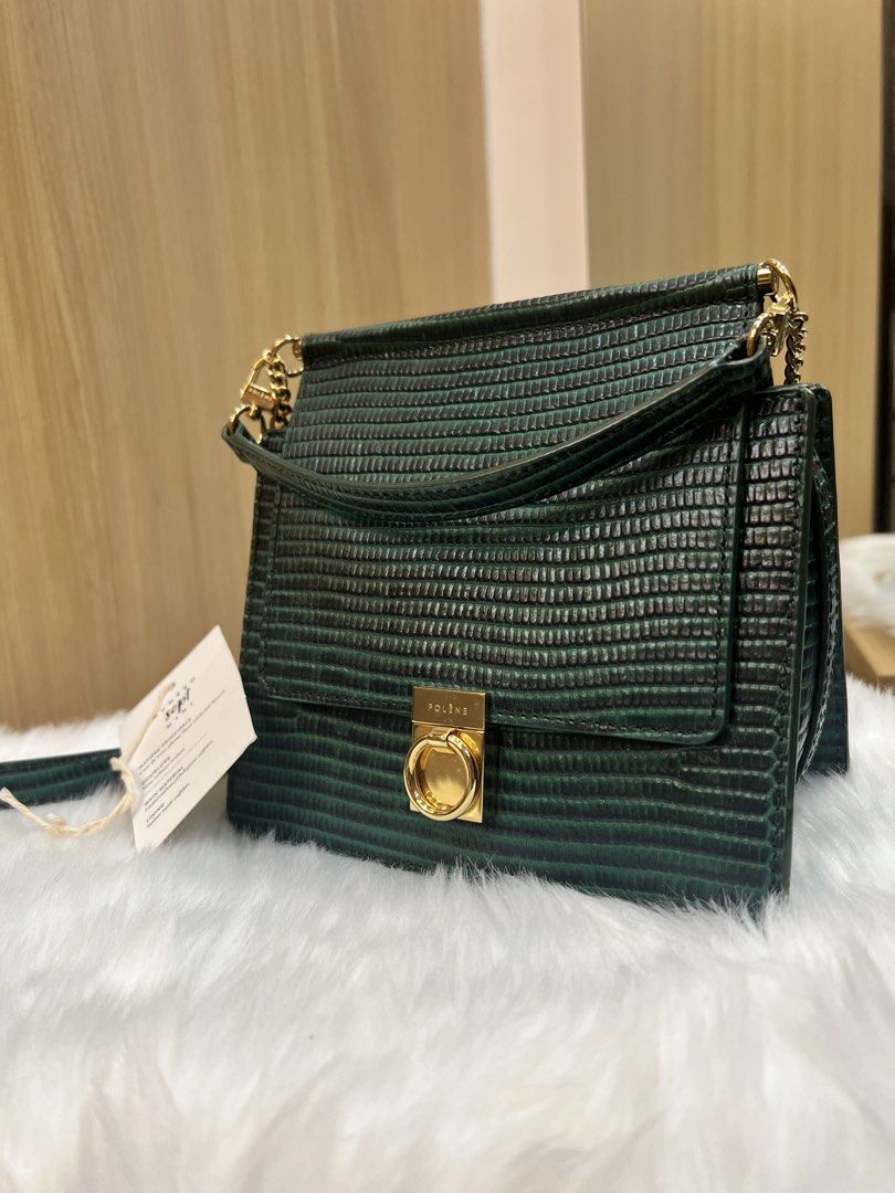 Guaranteed Authentic Polene Numero Sept Mini Rare Color Green Croc (Category: Luxury Bags & Wallets) located in Batangas. Submitted by lexie25 (Listing ID 1433935718, Image 2). Description: Polene Numero Sept Mini Green croc guaranteed authentic Super nice in actual Good as new except with ballpen stains inside just a few With dustbag and tag -RFS: decluttering. -Yours for only 23,500 ( no low ballers please) -Reservation until within the day MAX