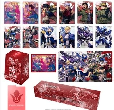 GUNDAM CARD GAME PREMIUM GOODS SET -MOBILE SUIT GUNDAM IRON-BLOODED ORPHANS(Arrive at the end of April 26) (Category: Card Boxes & Cases) located in Singapore. Submitted by bennister (Listing ID 1433976522, Image 1). Description: - Brand new, unopened Gundam Iron-Blooded Orphans trading card set. - Includes cards featuring characters and mobile suits. - Perfect for collectors and fans..