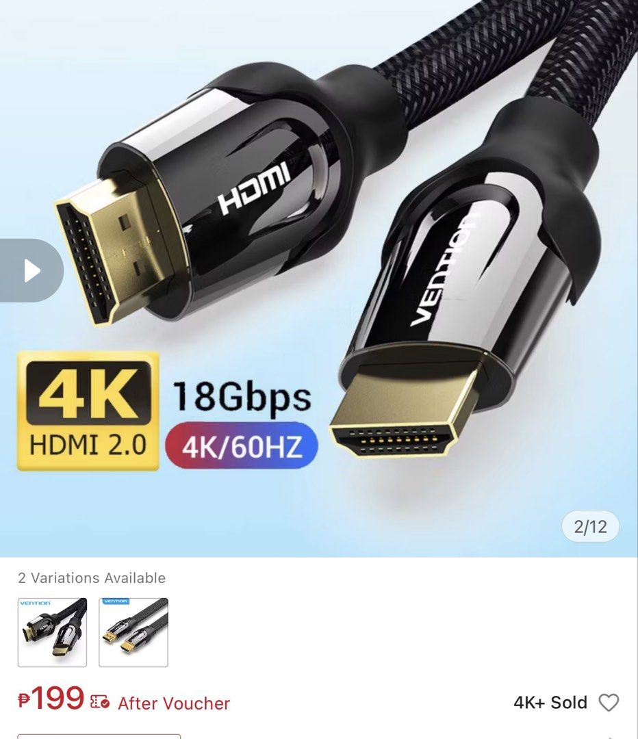 HDMI Cable 60inch (Category: Cables & Adaptors) located in Dasmarinas. Submitted by khaiganda10-28225 (Listing ID 1433909341, Image 2). Description: 100 each sale Almost new naka stock nalang bilhin niyo na mura na lang marami pa ako mga parts or accesoories for computer inquire lang baka may mga stock ako na nakatambak mura lang benta...