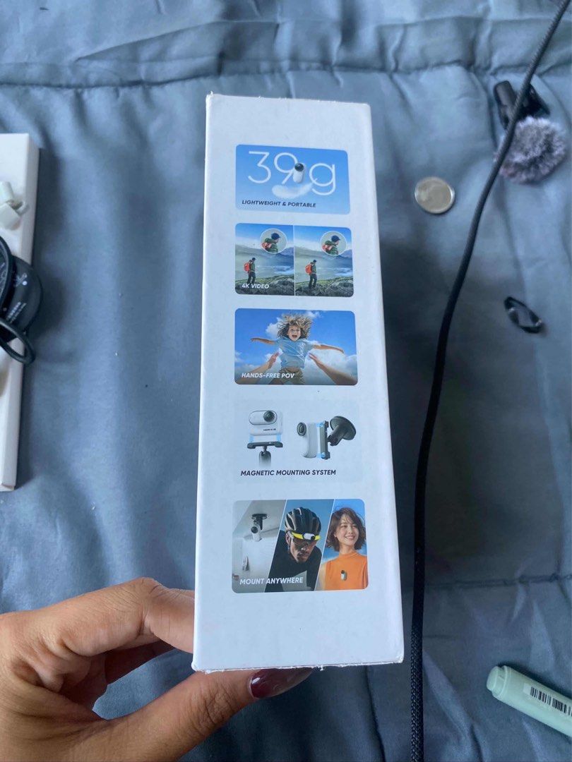 Insta360 GO 3S 4K Action Camera (Category: Cameras) located in Makati City. Submitted by angelx27 (Listing ID 1433867537, Image 2). Description: - Insta360 GO 3S: Ultra-portable 4K action camera - Hands-free POV recording - Magnetic mounting for easy setup - Waterproof up to 10M - Package includes: GO 3S, Action Pod, charging cable, lens guard, accessories, pivot stand, and quick start guide. Location: MAKATI.