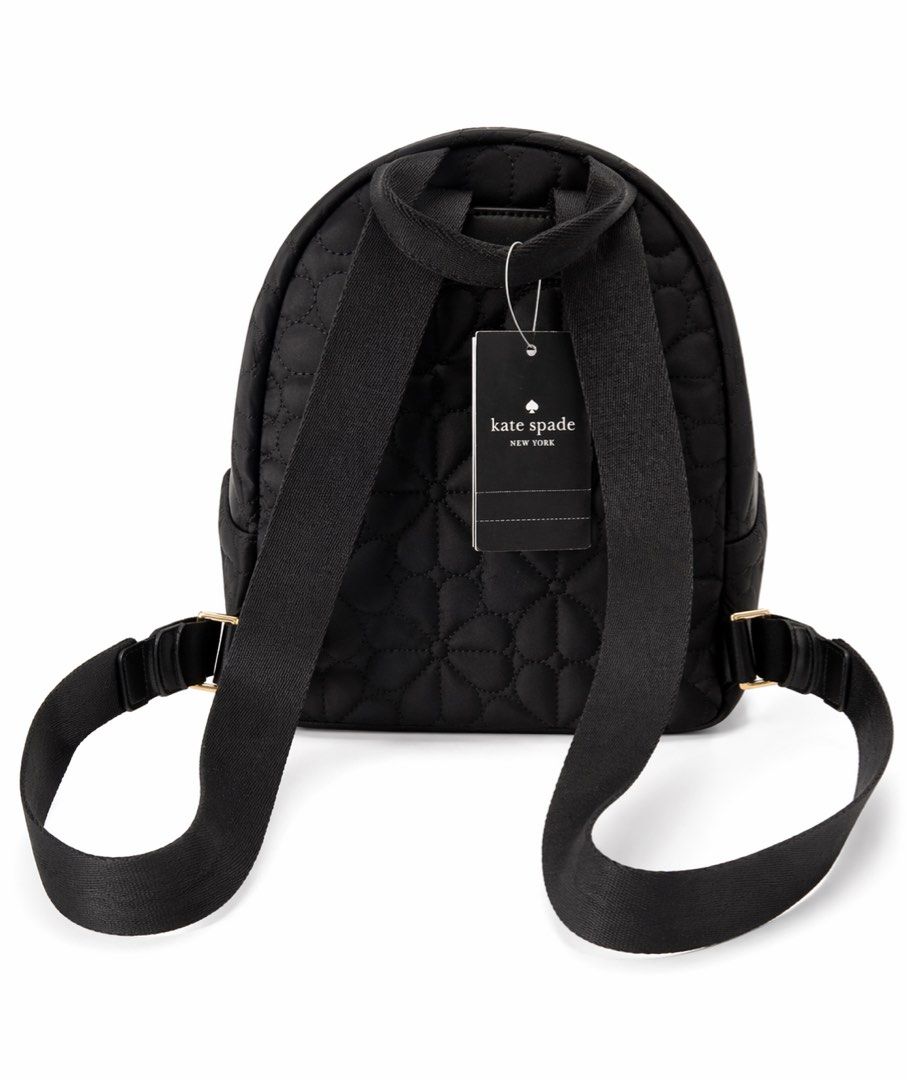 Kate Spade New York Quilted Backpack (Category: Backpacks) located in Antipolo. Submitted by cl026 (Listing ID 1433826737, Image 2). Description: - Kate Spade New York backpack - Quilted design - Black color - Top handle and adjustable shoulder straps - Front zippered pocket - Gold-tone hardware - Kate Spade New York logo.