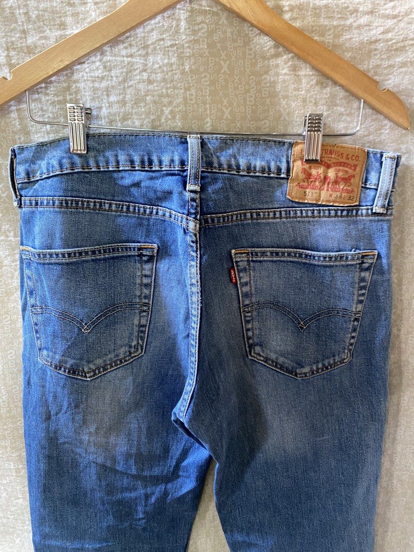 Levi's 511 Slim Fit Jeans (Category: Jeans) located in Andop. Submitted by safewater-895a (Listing ID 1433917652, Image 3). Description: - Levi's 511 Slim Fit Jeans - Light Blue Wash - Size: 34x32 - Classic five-pocket design - Button and zipper closure - Features Levi's red tab Dimes: 33-34 Length: 40 Hem: 6.5.