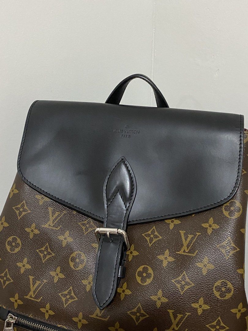 Louis Vuitton Monogram Macassar Canvas Palk Backpack Bag (Category: Luxury Bags & Wallets) located in Santa Rosa. Submitted by sassycollection. (Listing ID 1433891211, Image 3). Description: Highlights Brown in color monogram pattern front zip pocket adjustable shoulder straps top handle Condition: GOOD. This previously owned and used item is in good condition with minimal signs of use. This may include fading of material or plating and scratches