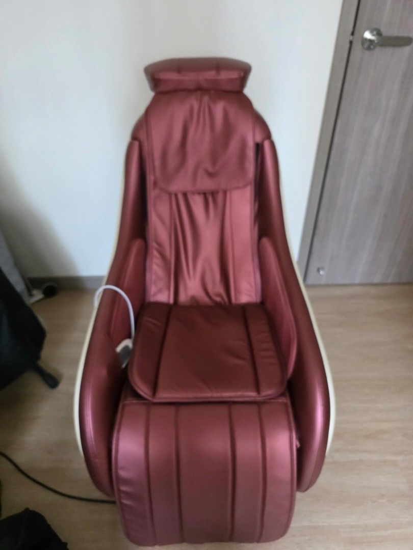 Massage Chair - Burgundy, Health & Nutrition, Massage Devices on Carousell