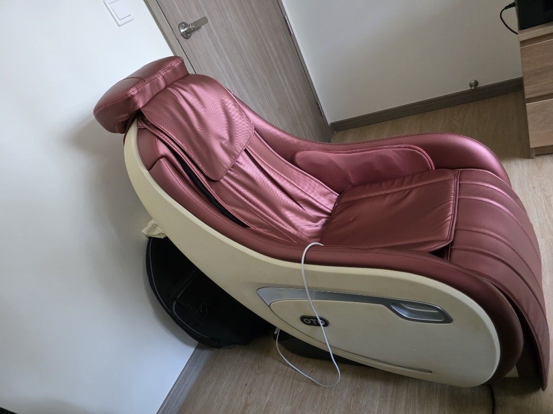 Massage Chair - Burgundy, Health & Nutrition, Massage Devices on Carousell