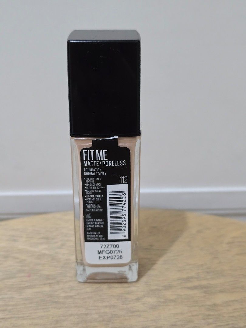 Maybelline Fit me Foundation SHADE 112 (Category: Makeup) located in Pasig City. Submitted by VieuFashion (Listing ID 1433938231, Image 2). Description: SHADE 112 swatched only bought march 04, 2026.