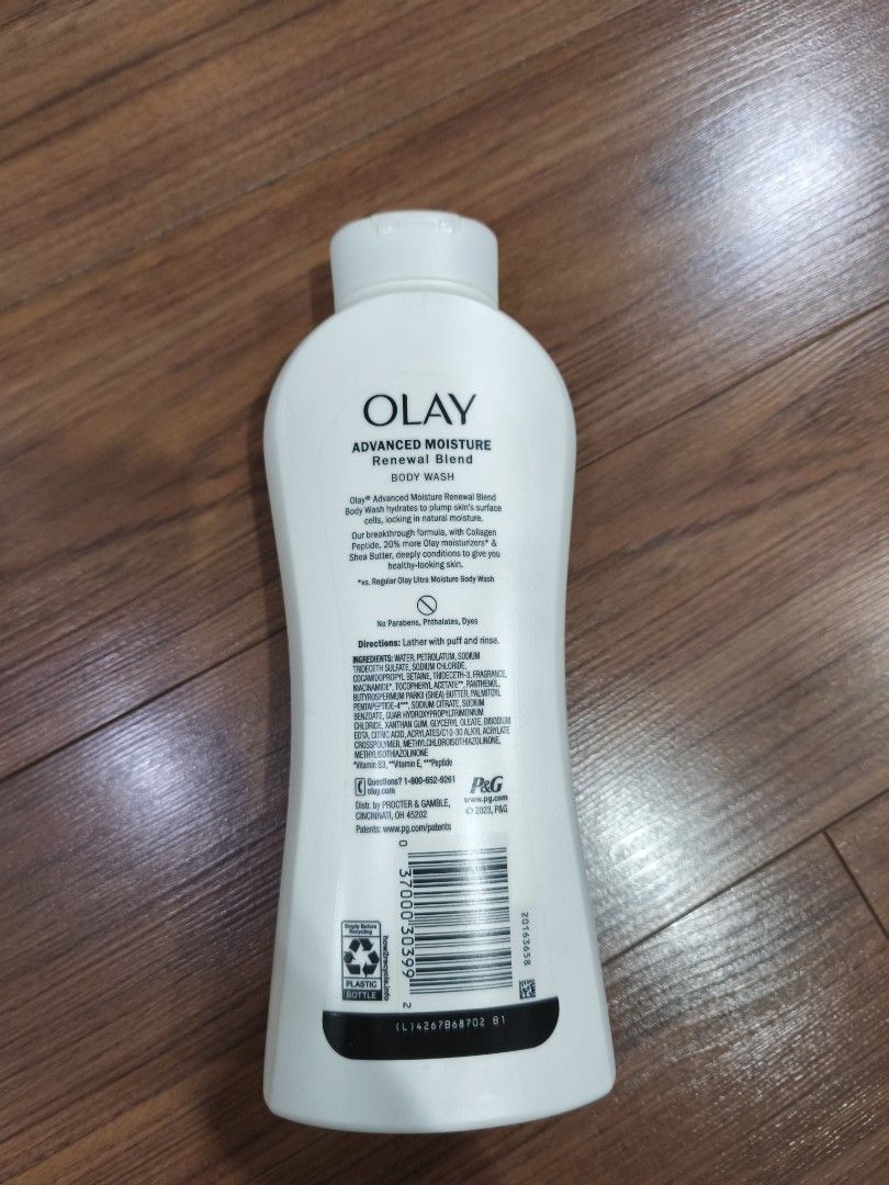 Olay Advanced Moisture Renewal Blend Body Wash (Category: Bath) located in Quezon City. Submitted by jhays02 (Listing ID 1433810057, Image 2). Description: - Olay Advanced Moisture Renewal Body Wash - Contains collagen peptides - Enriched with 2x more moisturizers & shea butter - 700ml bottle from USA.