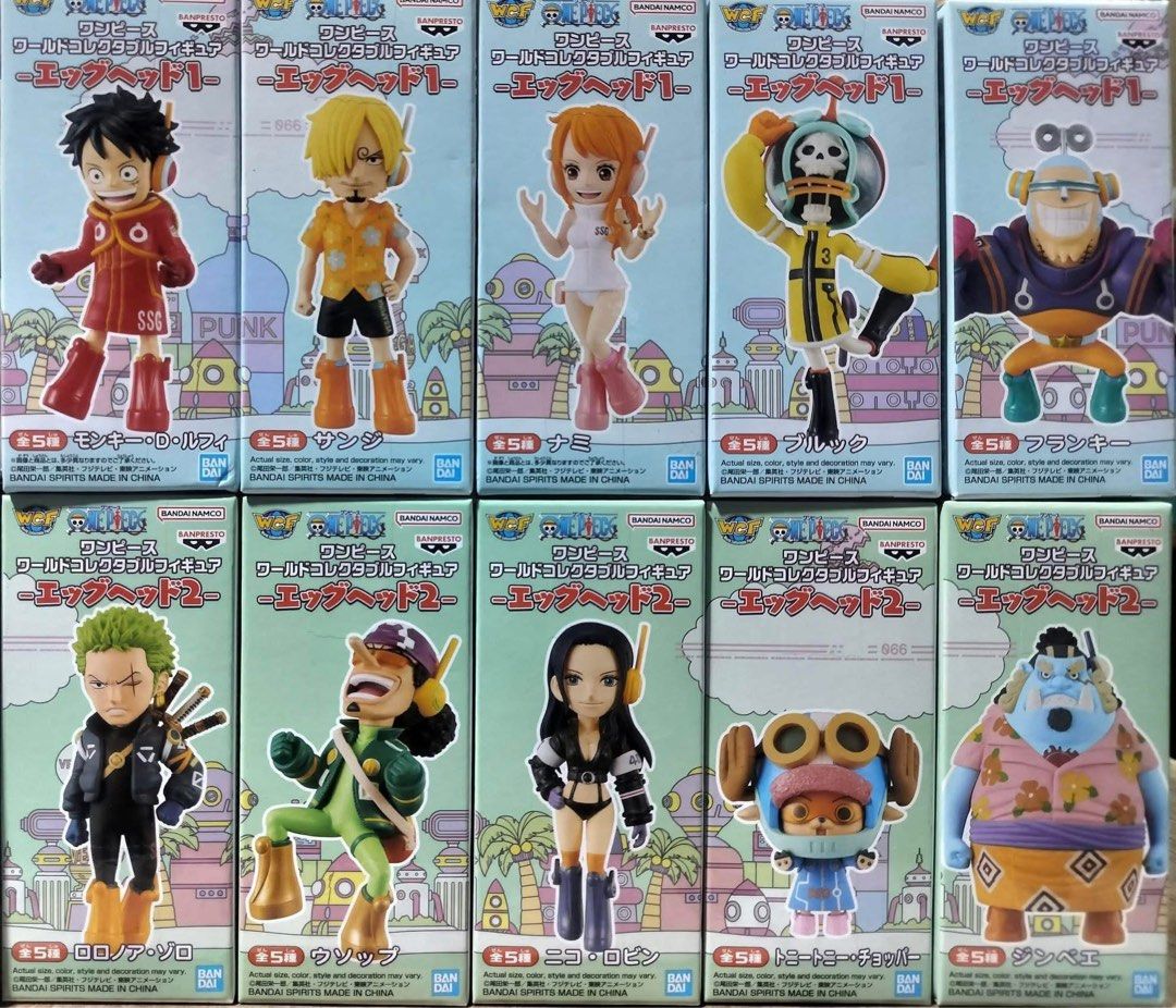 ONE PIECE World Collectable Figure (WCF) Egghead series (Category: Figurines & Statues) located in Quezon City. Submitted by khyden_cho (Listing ID 1433954859, Image 1). Description: ONE PIECE World Collectable Figure (WCF) Egghead series: 390-500 Complete inclusion w/ box Loc: QC (Anonas) MoD: J&T, Lalamove, LBC MoP: Gcash.