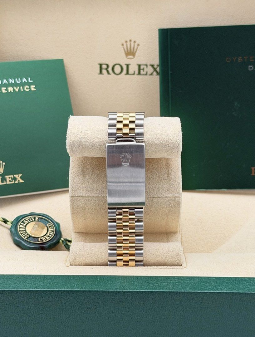 Rolex Datejust 36mm Champagne Diamond Dial (Category: Luxury Watches) located in Manila. Submitted by timelesseleganceph (Listing ID 1433835059, Image 3). Description: Rolex Datejust 36mm Champagne Diamond Dial Reference 16233 Size 36mm Dated Circa 1990 E Series 18k YG Fluted Bezel in Champagne Diamond Dial on Jubilee Bracelet Comes with Watch & Box.