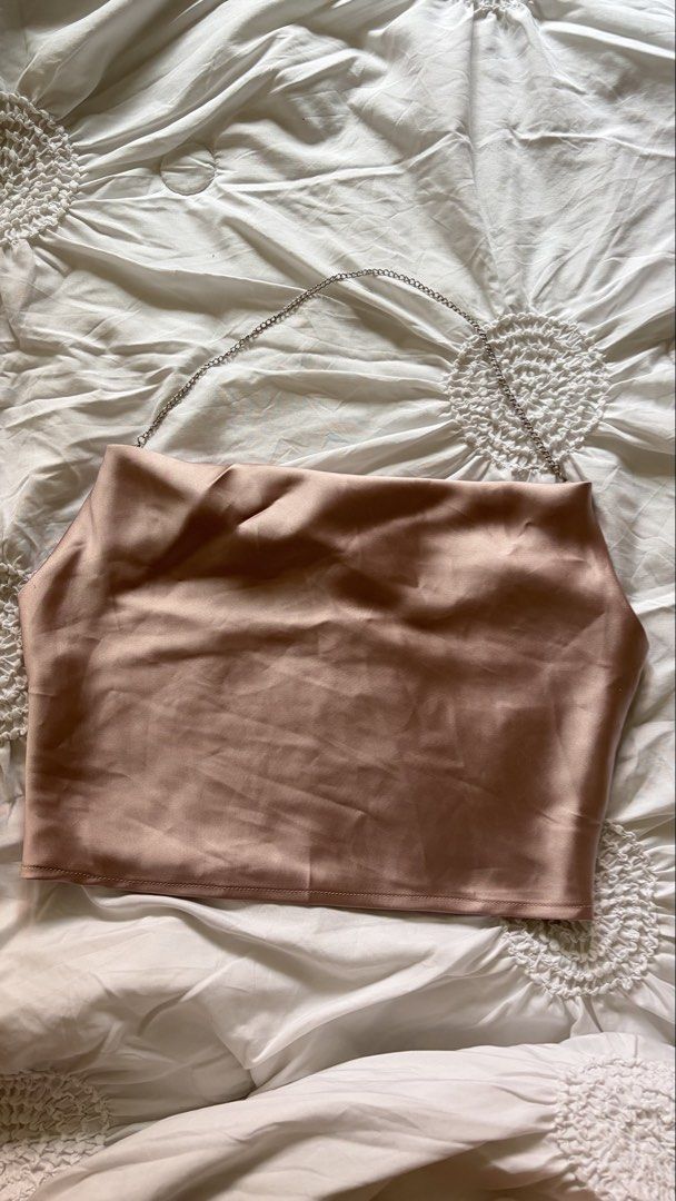 Satin Crop Top with Chain Strap (Category: Others Tops) located in Quezon City. Submitted by luvs4chi (Listing ID 1433857771, Image 1). Description: .