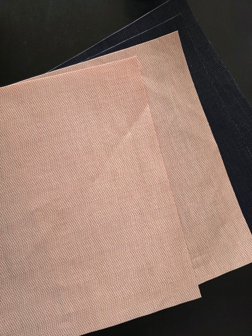 Set of 3 Textured Placemats - Pink and Navy