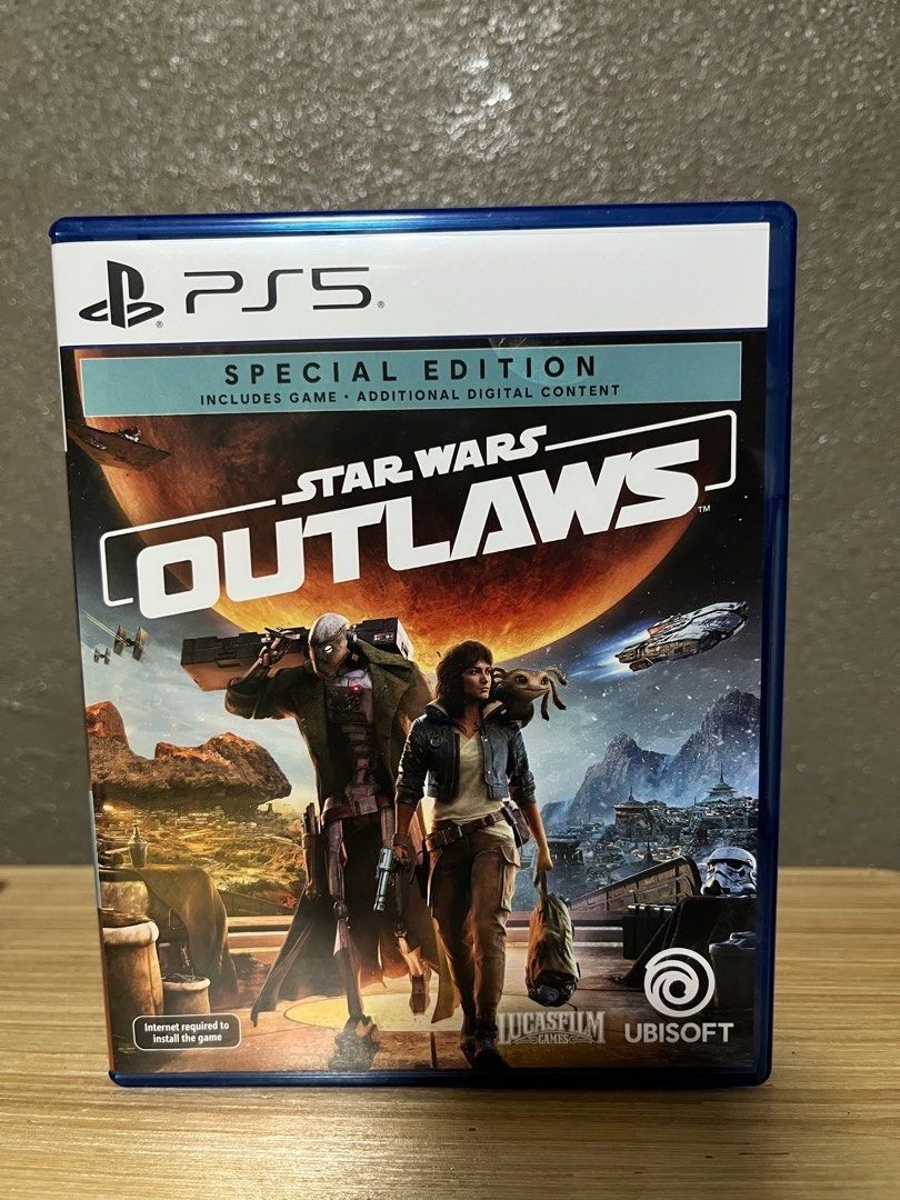 Star Wars Outlaws - PS5 Special Edition (Category: PlayStation) located in Manila. Submitted by fartstyles (Listing ID 1433846901, Image 1). Description: - Star Wars Outlaws Special Edition for PS5 - Includes the game and additional digital content - Published by Ubisoft and Lucasfilm Games - Internet connection required for game installation.