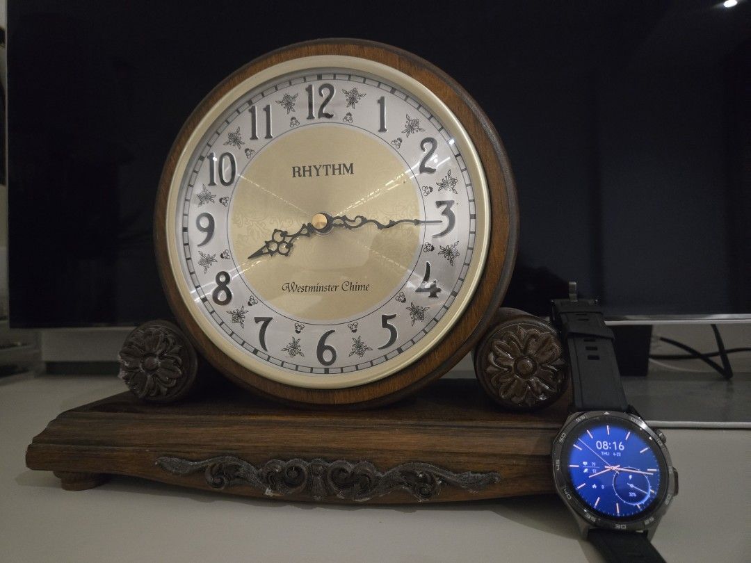 Table clock (Category: Clocks) located in Singapore. Submitted by pipio1972 (Listing ID 1433944486, Image 1). Description: Selling to make space, beautiful chimes. Refer to pictures for more detail..