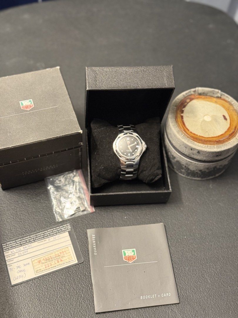 Tag Heuer Professional Kirium 200m (Category: Luxury Watches) located in Manila. Submitted by mcomnz (Listing ID 1433881010, Image 3). Description: FOR SALE: Tag Heuer Kirium WL1112-0 Sunburst Black Dial Case Size 37mm Lug to Lug 42mm Quartz Good Condition, Minimal Scratches With Box, Case, Extra Links, Card and Guarantee Booklet 30k Muntinlupa City.