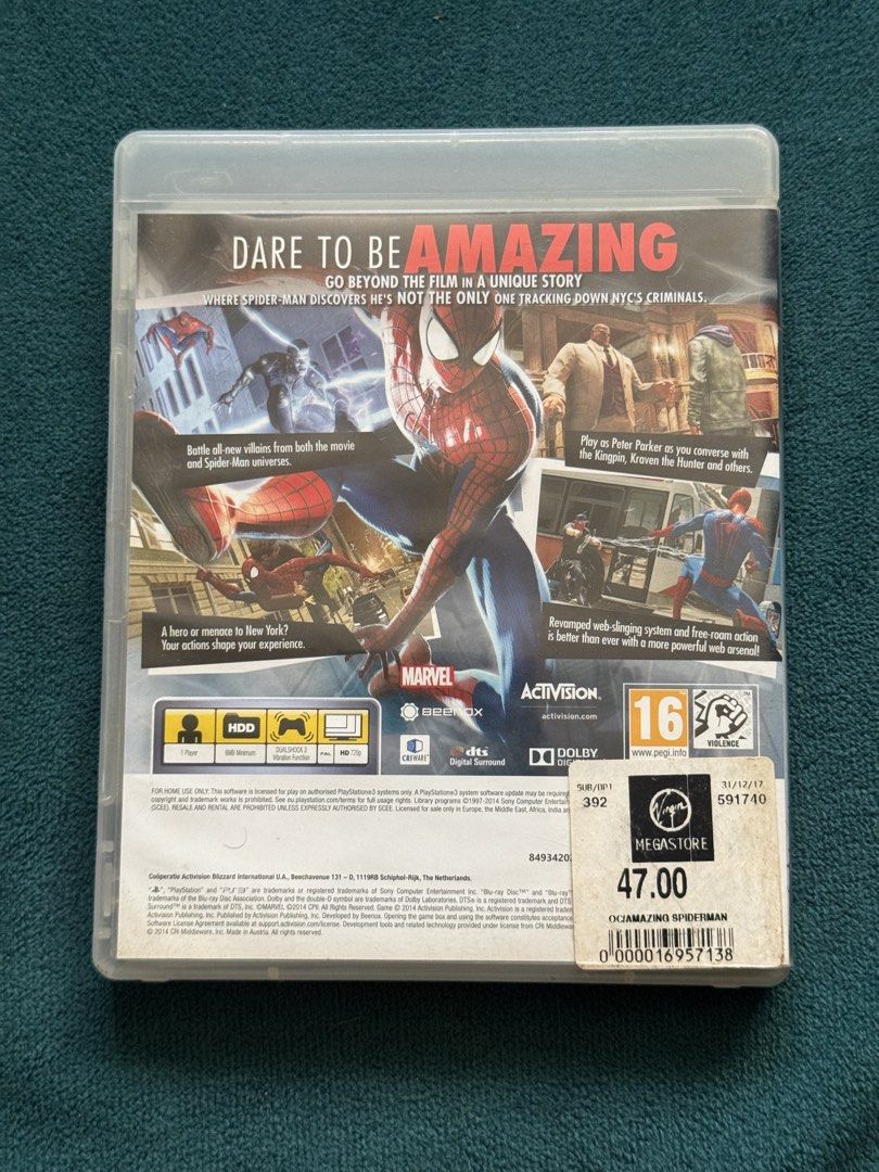 The Amazing Spider-Man 2 - PS3 (Category: PlayStation) located in Manila. Submitted by the_gamefather (Listing ID 1433875910, Image 2). Description: For sale: Ps3- The amazing spiderman 2 Price: 1100 Location: sampaloc manila Information: W/ 2 inserts Tested working Eur version Check pics for condition Warranty: 24 hrs after the parcel has been received Mop: gcash, bdo gotyme, maya Mos: lbc lalamove jnt .