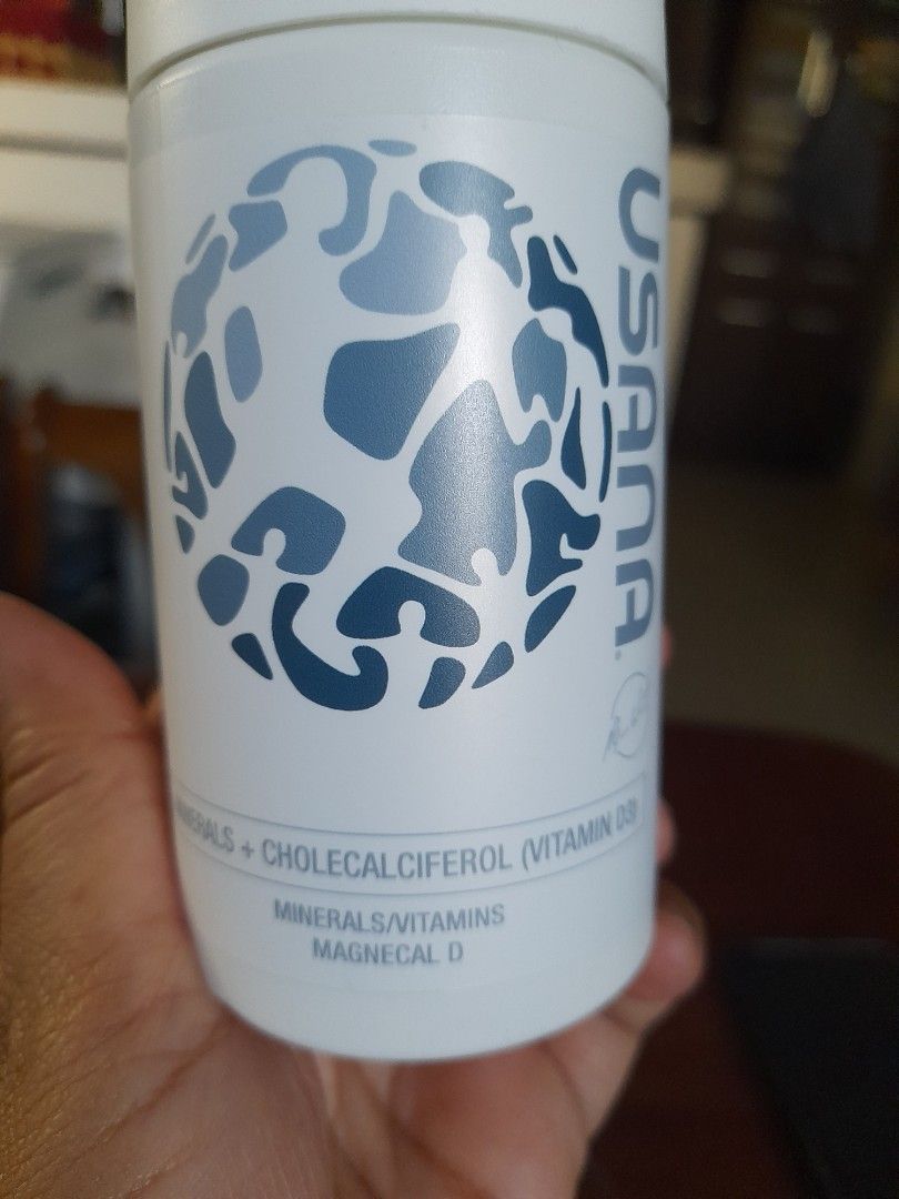 USANA Magnecal D Vitamin Supplement (Category: Health Food, Drinks & Tonics) located in Silang. Submitted by jomarch (Listing ID 1433472232, Image 3). Description: - USANA Magnecal D supplement. - Contains minerals, vitamins, and Vitamin D. - White bottle with blue design and USANA logo. - Provides essential nutrients..