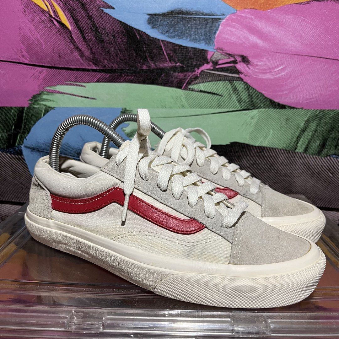 Vans Style 36 Marshmallow Red (Category: Sneakers) located in Leyte. Submitted by shoptastic_ph (Listing ID 1433972480, Image 3). Description: - Vans Style 36 sneakers - Color: White and Red - Size: US Men's 7 / US Women's 8.5 - Suede toe cap and heel counter - Classic Vans design with side stripe.