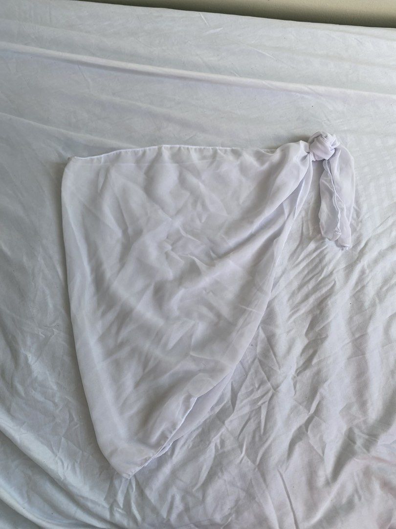 White Chiffon Bottoms Cover up (Category: Scarves) located in Manila. Submitted by cstdjyc (Listing ID 1433937410, Image 1). Description: - White chiffon cover up - Features a knot detail - Lightweight material - Versatile styling options.
