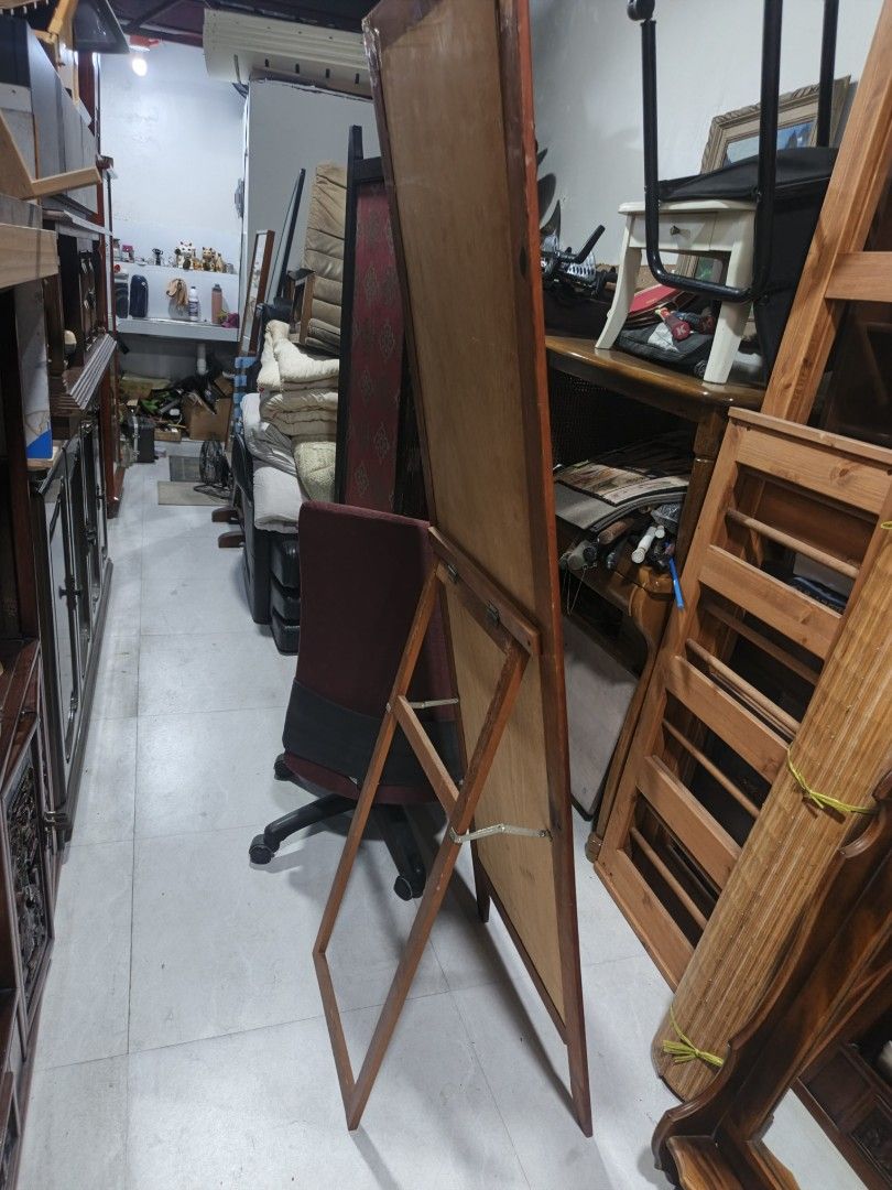 Wooden Framed Full Length Mirror (Category: Mirrors) located in Valenzuela. Submitted by mariteskendra012917 (Listing ID 1433841697, Image 2). Description: - Full-length mirror - Dark brown wooden frame - Wooden stand included - Dimensions: Approximately 164cm (height) x 54cm (length) - Ideal for bedroom or dressing area.