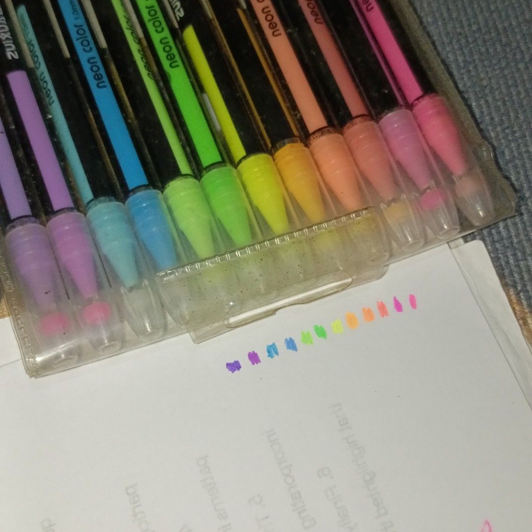zuixua neon color pen (Category: Stationery & School Supplies) located in Davao. Submitted by u______u (Listing ID 1433956034, Image 3). Description: nagana naman lahat.