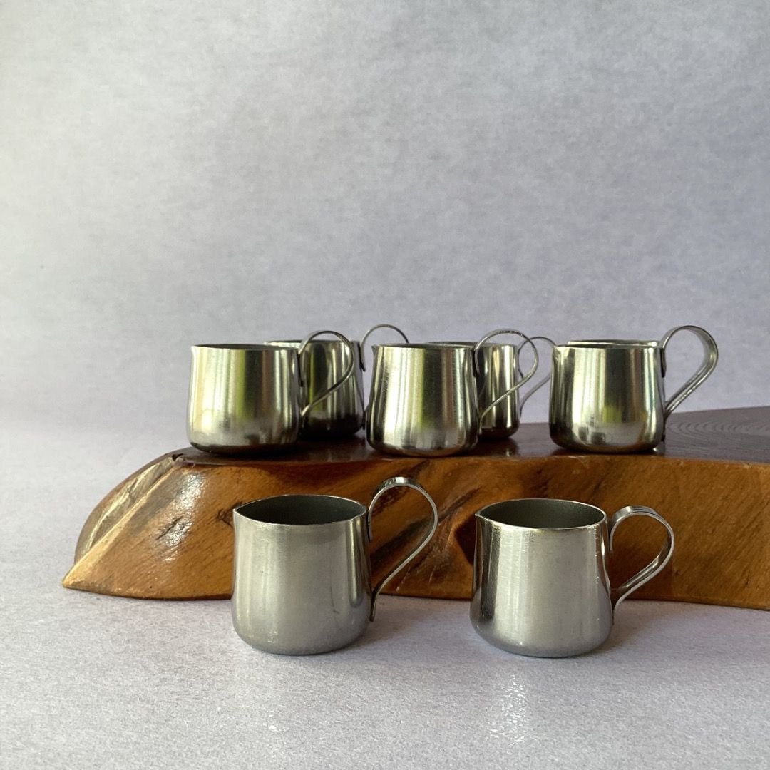 18-8 Stainless Steel Milk Pitcher (Category: Pitchers & Dispensers) located in Davao. Submitted by eclectic1925 (Listing ID 1434120615, Image 2). Description: Php45 each (8 available) 18-8 Stainless Steel Milk Pitcher H: 1.1 inches L: 1.8 inches Capacity: 10 ml Please REVIEW PHOTOS First to pay We use 100% repurposed packaging materials SF starts at Php70 via Flash Express .