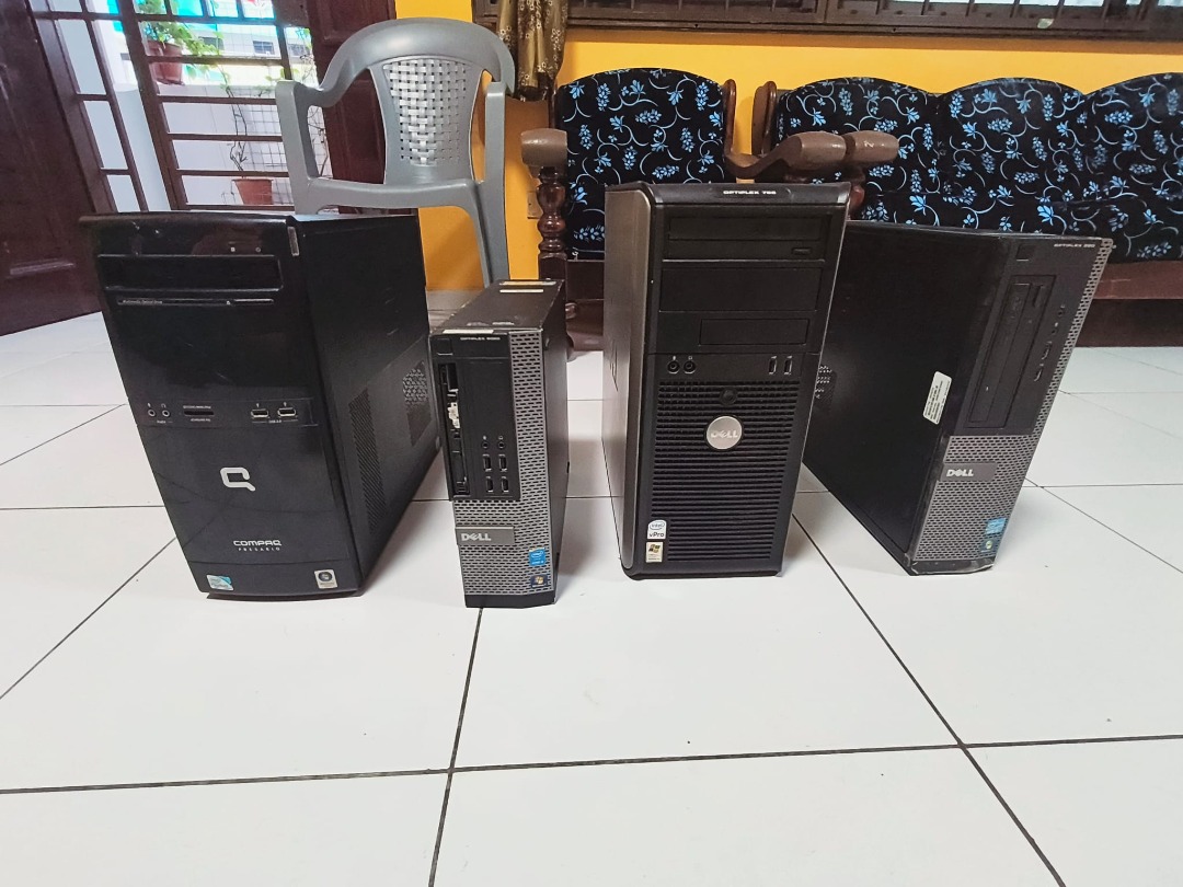 4 Desktop CPUs/Towers (Dell & Compaq) – Untested, Cheap Clearance,No ...