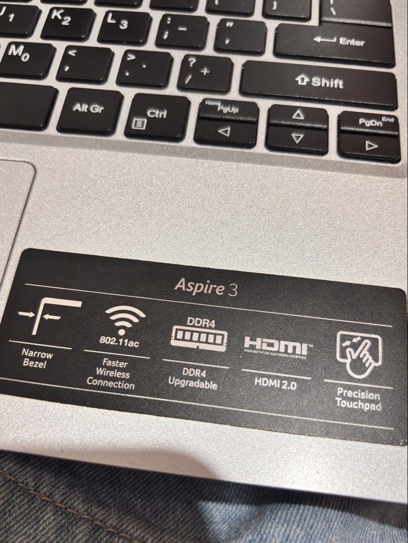 Acer Aspire 3 Laptop A314 series (Category: Laptops & Notebooks) located in Manila. Submitted by kimmychx (Listing ID 1434006303, Image 2). Description: - Upgradable DDR4 memory - HDMI 2.0 port - 256 GB - w/ charger - 14" display honest issue: some keyboard keys not working. might need cleaning..