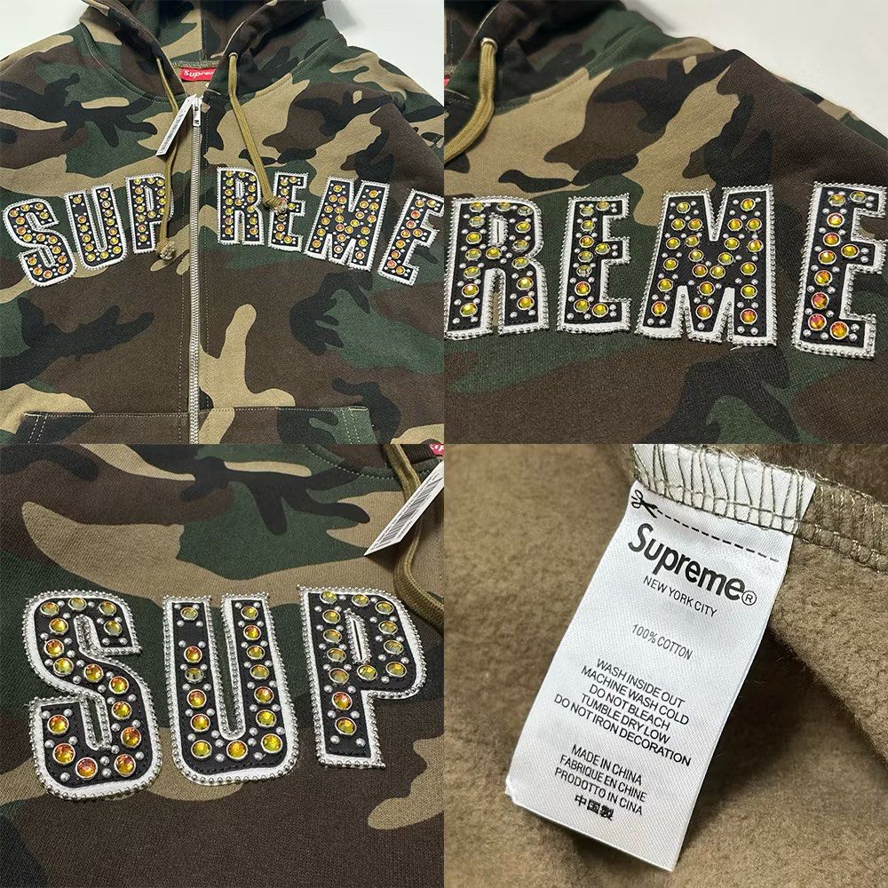 BB SIMON x SUPREME (Category: Coats, Jackets and Outerwear) located in Manila. Submitted by flyshitonly_1109 (Listing ID 1434148269, Image 1). Description: Supreme x B.B. Simon camo hoodie, with rhinestones and metal studs PRE - ORDER .