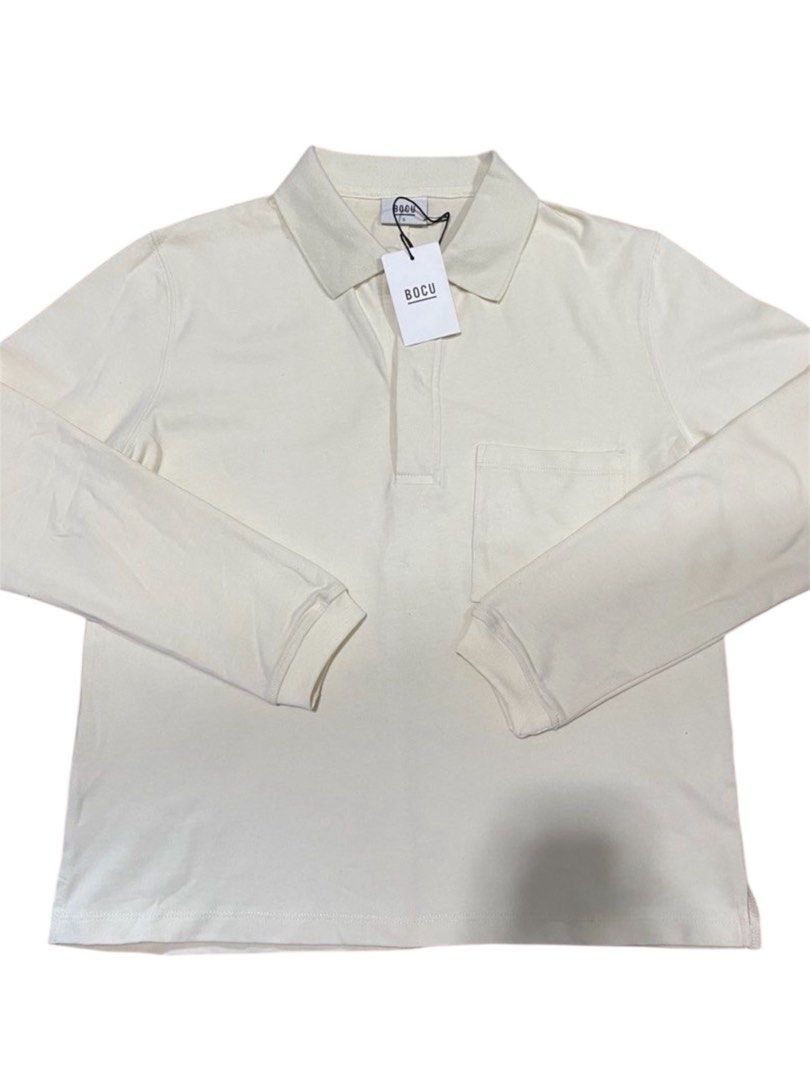 BOCU Long Sleeve Polo Shirt (Category: Tshirts & Polo Shirts ) located in Manila. Submitted by commonselection (Listing ID 1434091119, Image 2). Description: Bocu Off white / Light yellow Small 26x21 SRP - 1,999 Rfs Decluttering.
