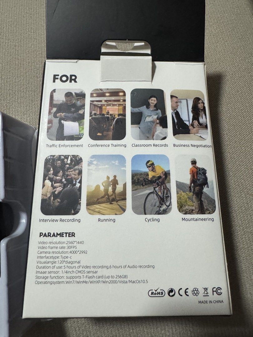Body Cam with Audio and Video (Category: Cameras) located in Taguig. Submitted by tp2024 (Listing ID 1434093586, Image 3). Description: Just opened and checked Comes with all accessories and sd card 128gb Losfom Z11 Body Camera with Audio and Video Recording, 128GB Small Body Cam with 180° Rotating Lens, 6HR Battery & Night Vision, Wearable Camera for Pet, Home, Office, Security Police Law Enforcement.