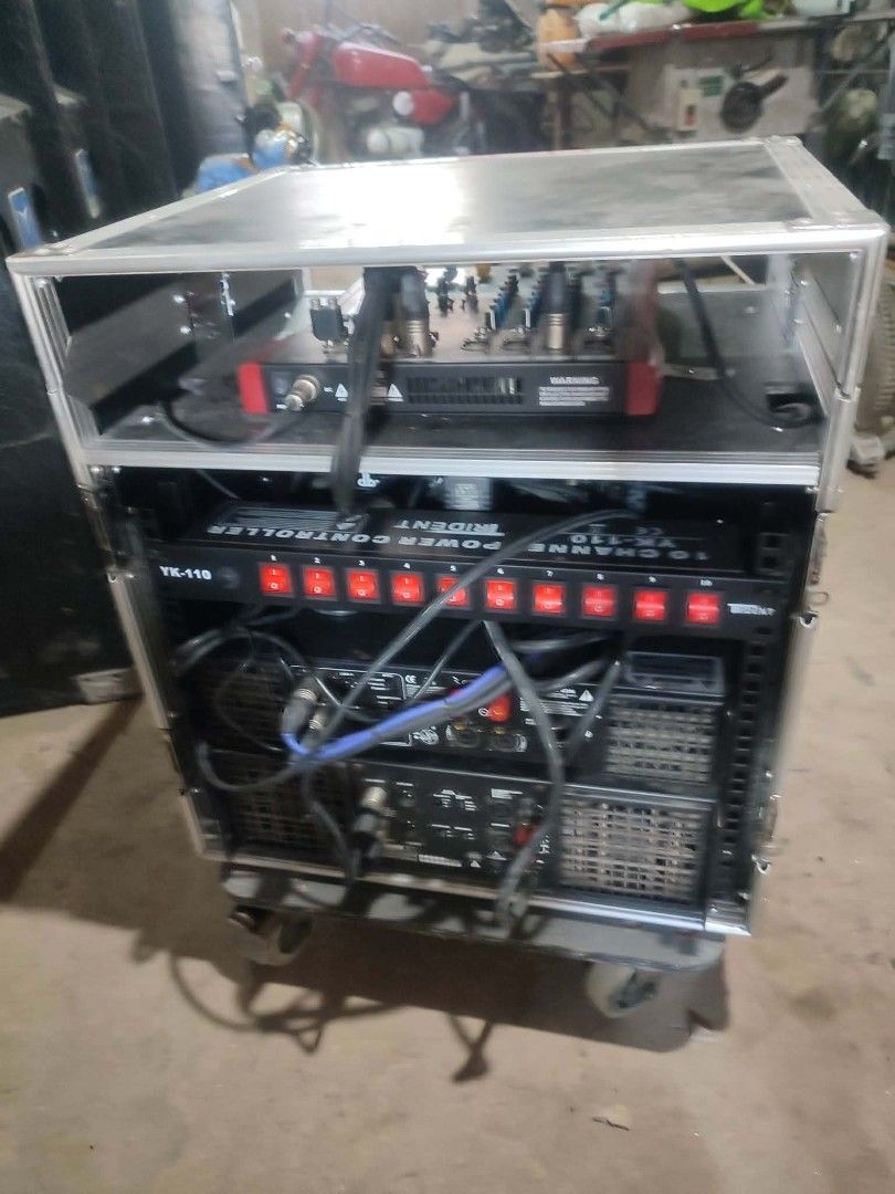 Complete Sound System with Mixer and Speakers (Category: Soundbars, Speakers & Amplifiers) located in Manila. Submitted by ilanomiche57784 (Listing ID 1434029755, Image 3). Description: - Complete sound system package - Includes: - Mixer - Power Amplifier - Equalizer - Two Titan Speakers - One Additional Speaker - Housed in a rolling rack case for easy transport and setup - Ideal for events and personal use.
